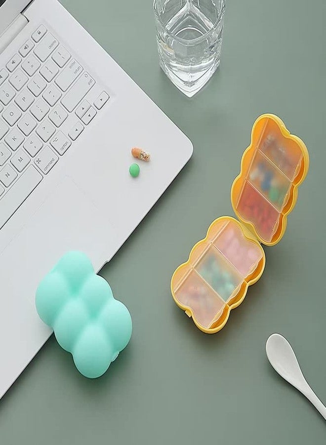 Newvent 6 Compartment Medicine Storage Box | 3 Pcs Mini Cloud Pill Storage Organiser Portable Tablet Case ( - Image 4